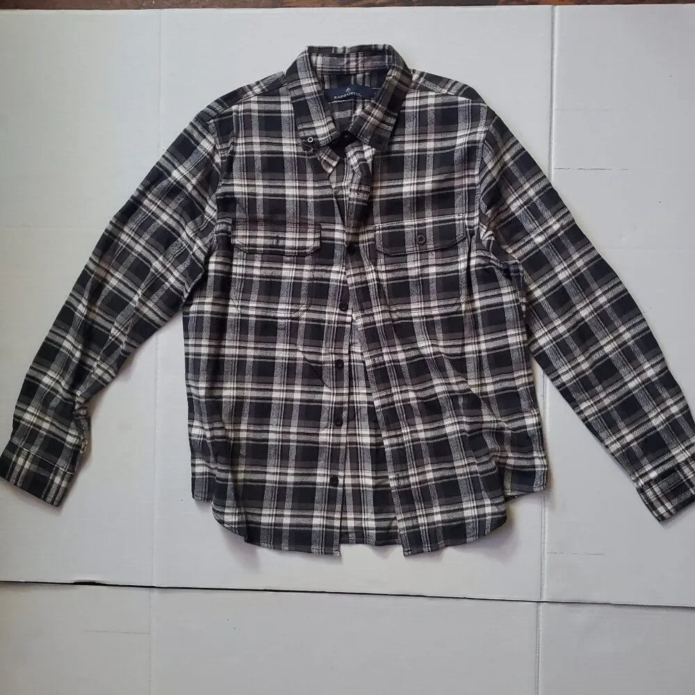 Men Regular Fit Plaid Flannel Long Sleeve Casual Shirt, Charcoal Combo LARGE - Picture 5 of 14